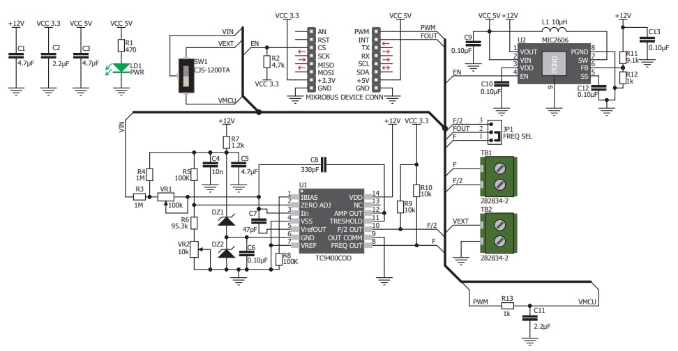 Schematic - Mikroe MIKROE-2889 V To Hz Click